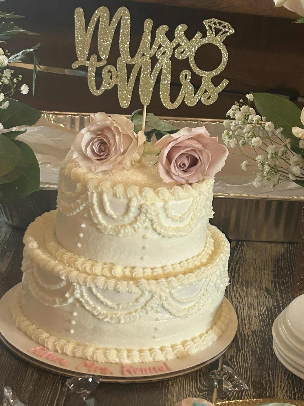 Miss to Mrs bridal shower cake