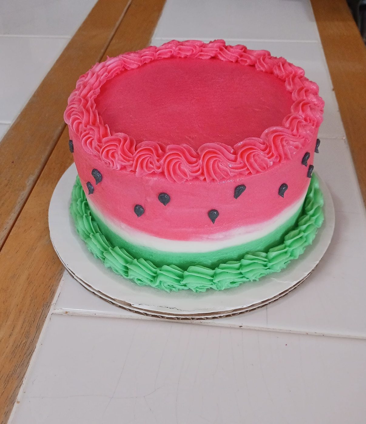 Watermelon-themed summer cake