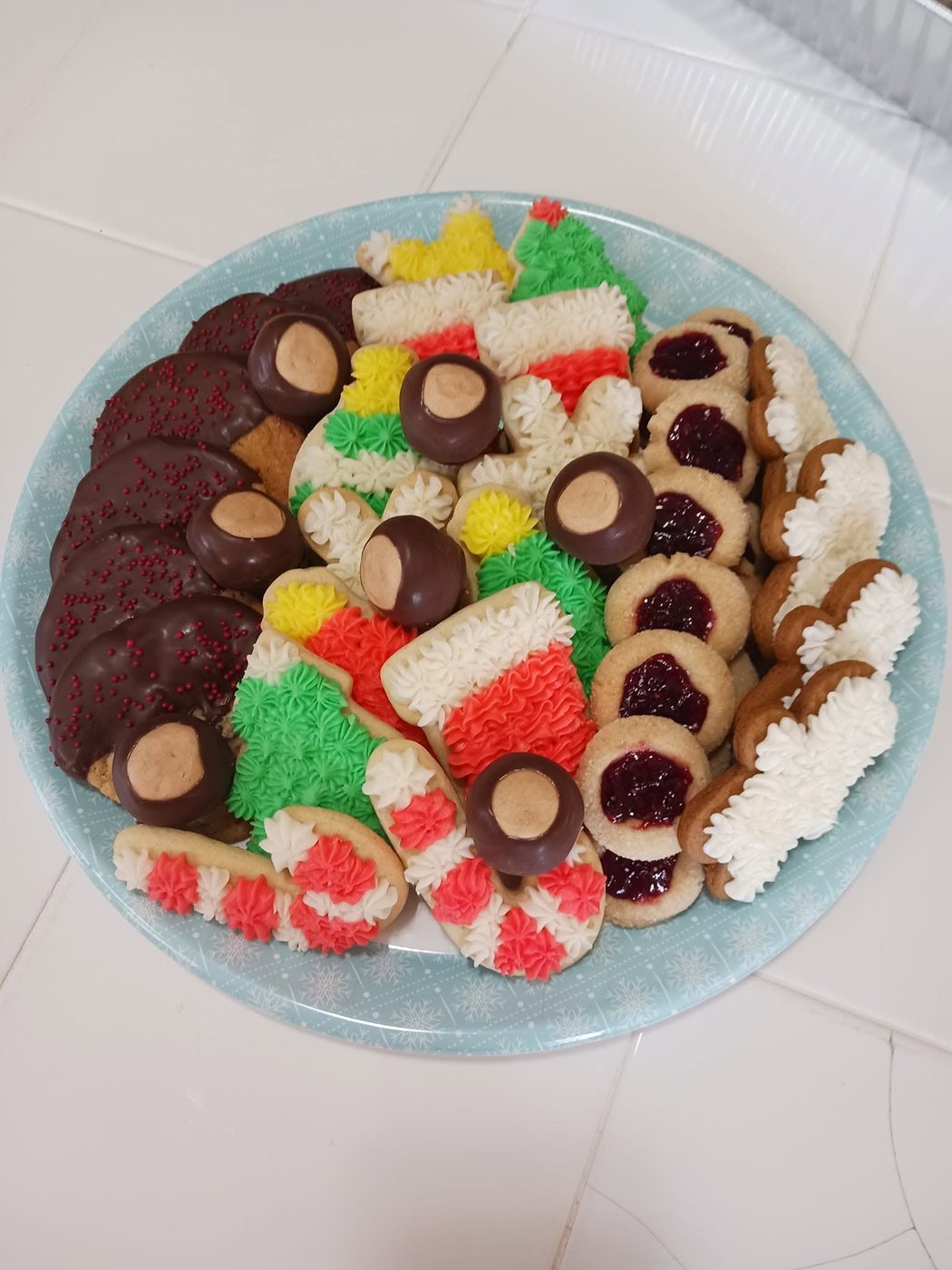 Christmas cookie assortment platter