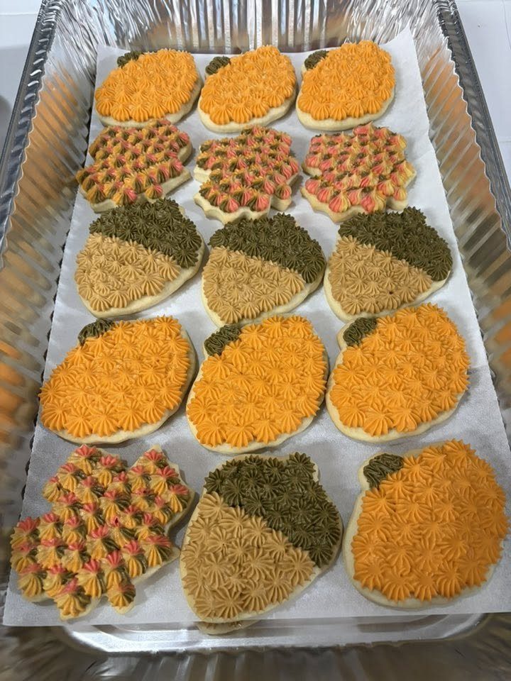 Fall pumpkin and acorn cookies