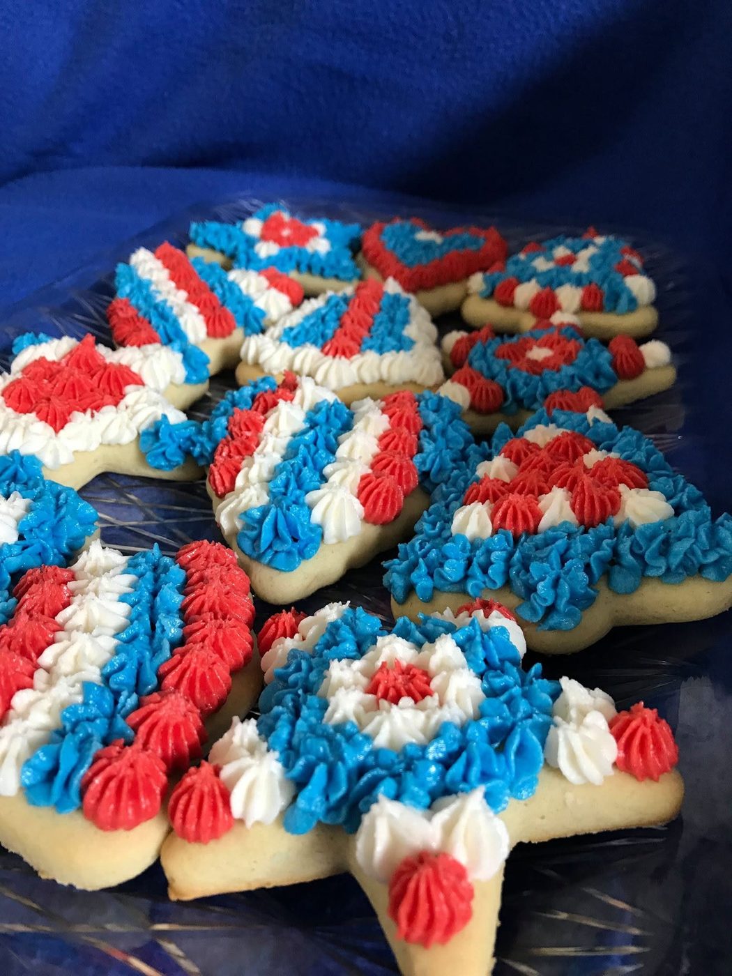 Red white and blue star cookies